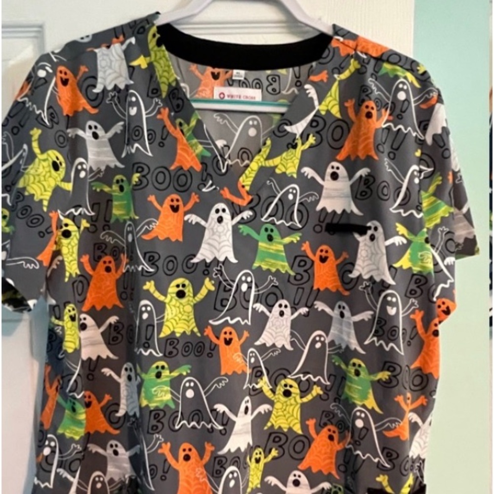 Xl Halloween scrub top